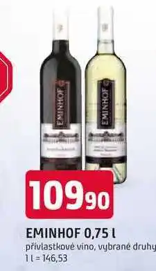 Trefa EMINHOF 0,75l přívlastkové víno, vybrané druhy nabídka