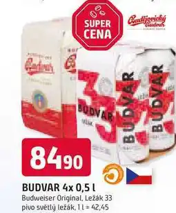 Trefa BUDVAR Budweiser Original 4× 0,5l nabídka