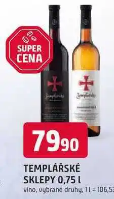 Trefa TEMPLÁŘSKÉ SKLEPY 0,75 L nabídka
