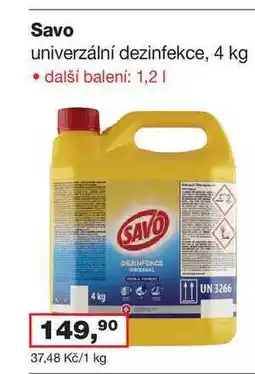 Ráj drogerie Savo univerzální dezinfekce, 4 kg nabídka