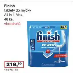 Ráj drogerie Finish tablety do myčky All in 1 Max, 48 ks, více druhů nabídka
