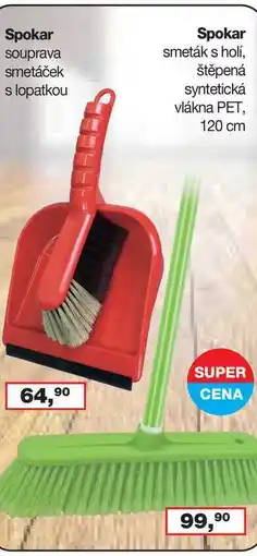 Ráj drogerie Spokar smeták s holí, štěpená syntetická vlákna PET, 120 cm nabídka