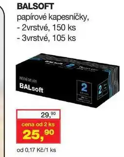 Ráj drogerie BALSOFT papírové kapesníčky, - 2vrstvé, 150 ks nabídka