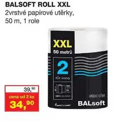 Ráj drogerie BALSOFT ROLL XXL 2vrstvé papírové utěrky, 50 m, 1 role nabídka