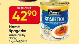 Hruška Hamé špagetka různé druhy 300 g nabídka