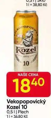 Hruška Vekopopovický Kozel 10° 0,5l plech nabídka