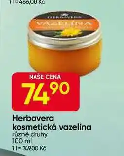Hruška Herbavera kosmetická vazelína různé druhy 100 ml nabídka