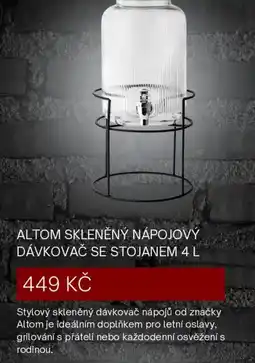 4home Altom skleněný nápojový dávkovač se stojanem nabídka