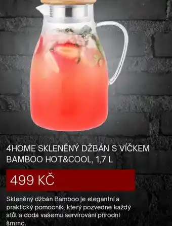 4home 4home skleněný džbán s víčkem bamboo hot&cool nabídka