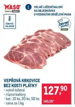 Makro Vepřová krkovice bez kosti – plátky nabídka