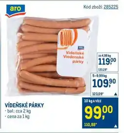 Makro Vídeňské párky* • nabídka