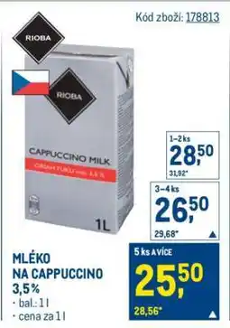 Makro MLÉKO NA CAPPUCCINO 3,5% nabídka