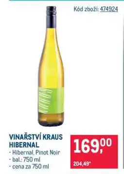 Makro VINAŘSTVÍ KRAUS HIBERNAL nabídka