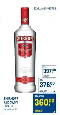 Makro Smirnoff Red 37,5 % nabídka