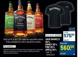 Makro JACK DANIEL'S 40 %, HONEY 35 %, FIRE 35 %, APPLE 35 % nabídka