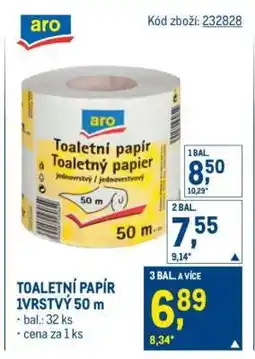 Makro TOALETNÍ PAPÍR 1VRSTVÝ 50 m nabídka