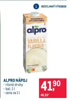 Makro Alpro nápoj nabídka