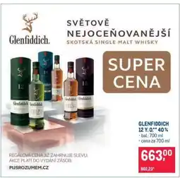 Makro Glenfiddich 12 Y. O.** 40 % nabídka