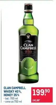 Makro CLAN CAMPBELL WHISKY 40%, HONEY 35% nabídka