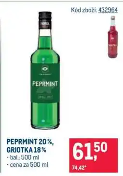 Makro PEPRMINT 20 %, GRIOTKA 18 % nabídka