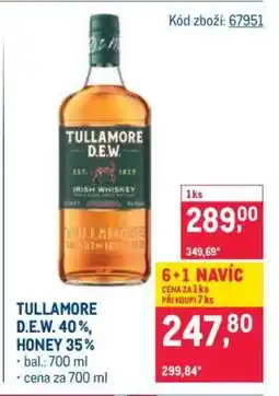 Makro TULLAMORE D.E.W. 40 %, HONEY 35 % nabídka