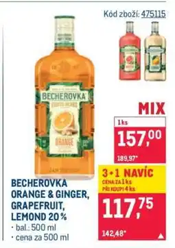 Makro BECHEROVKA ORANGE & GINGER, GRAPEFRUIT, LEMOND 20 % nabídka