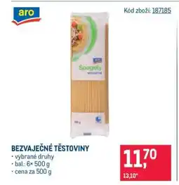 Makro Bezvaječné těstoviny nabídka
