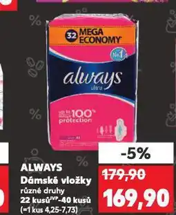 Kaufland Always dámské vložky nabídka