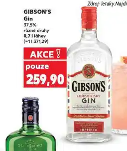 Kaufland Gibson's gin nabídka