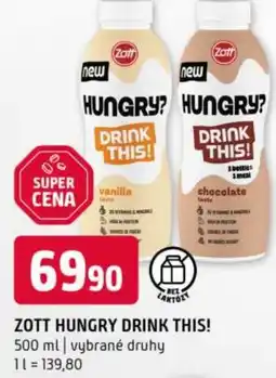 Terno Zott hungry drink this! nabídka