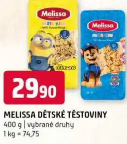 Terno Melissa dětské těstoviny nabídka