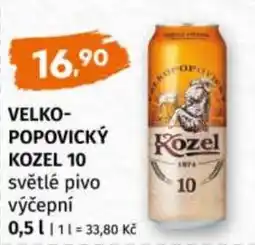 Terno Velkopopovický kozel 10 světlé pivo výčepní nabídka