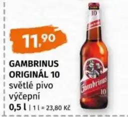 Terno Gambrinus originál 10 světlé pivo výčepní nabídka
