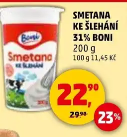 Penny Market Smetana ke šlehání 31% boni nabídka