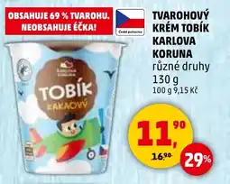 Penny Market Tvarohový krém tobík karlova koruna nabídka