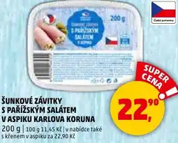 Penny Market Šunkové závitky s pařížským salátem v aspiku karlova koruna nabídka