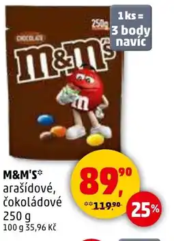 Penny Market M&M'S arašídové, čokoládové nabídka