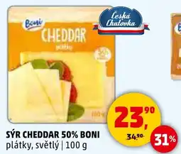 Penny Market Sýr cheddar 50% boni plátky, světlý nabídka