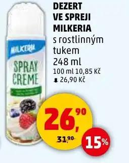 Penny Market Dezert ve spreji milkeria s rostlinným tukem nabídka