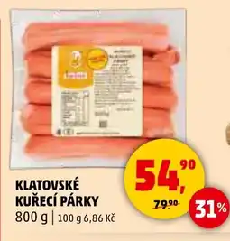 Penny Market Klatovské kuřecí párky nabídka
