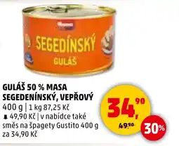 Penny Market Guláš 50 % masa segedenínský, vepřový nabídka