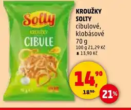 Penny Market Kroužky solty cibulové, klobásové nabídka