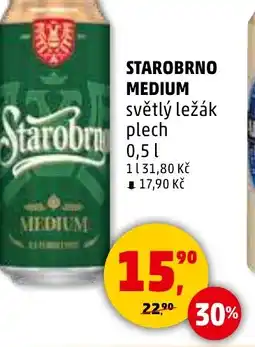 Penny Market Starobrno medium světlý ležák nabídka