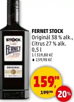 Penny Market Fernet stock originál 38% alk., citrus 27 % alk. nabídka