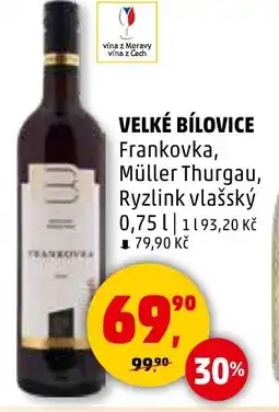 Penny Market Velké bílovice frankovka, müller thurgau, ryzlink vlašský nabídka