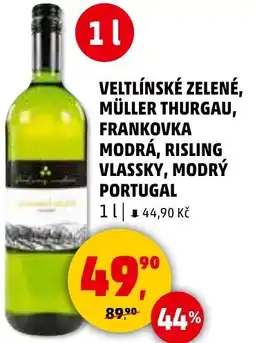 Penny Market Veltlínské zelené, müller thurgau, frankovka modrá, risling vlassky, modrý portugal nabídka