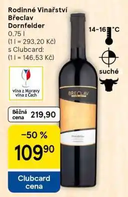 Tesco Rodinné Vinařství Břeclav Dornfelder nabídka