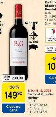 Tesco Barton & Guestier Merlot nabídka