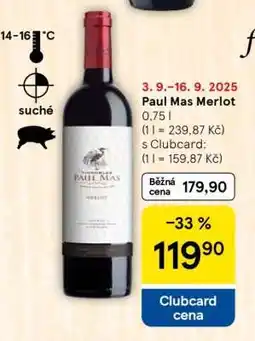 Tesco Paul Mas Merlot nabídka