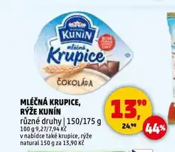 Penny Market Kunín mléčná rýže nabídka